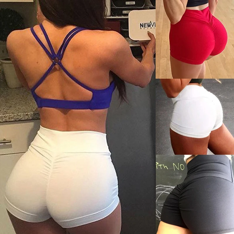 Hot Women's 2020 Summer Short Pants Solid Color Elastic High Waist Casual Beach Party Shorts Sexy Women Seamless Shorts bike shorts