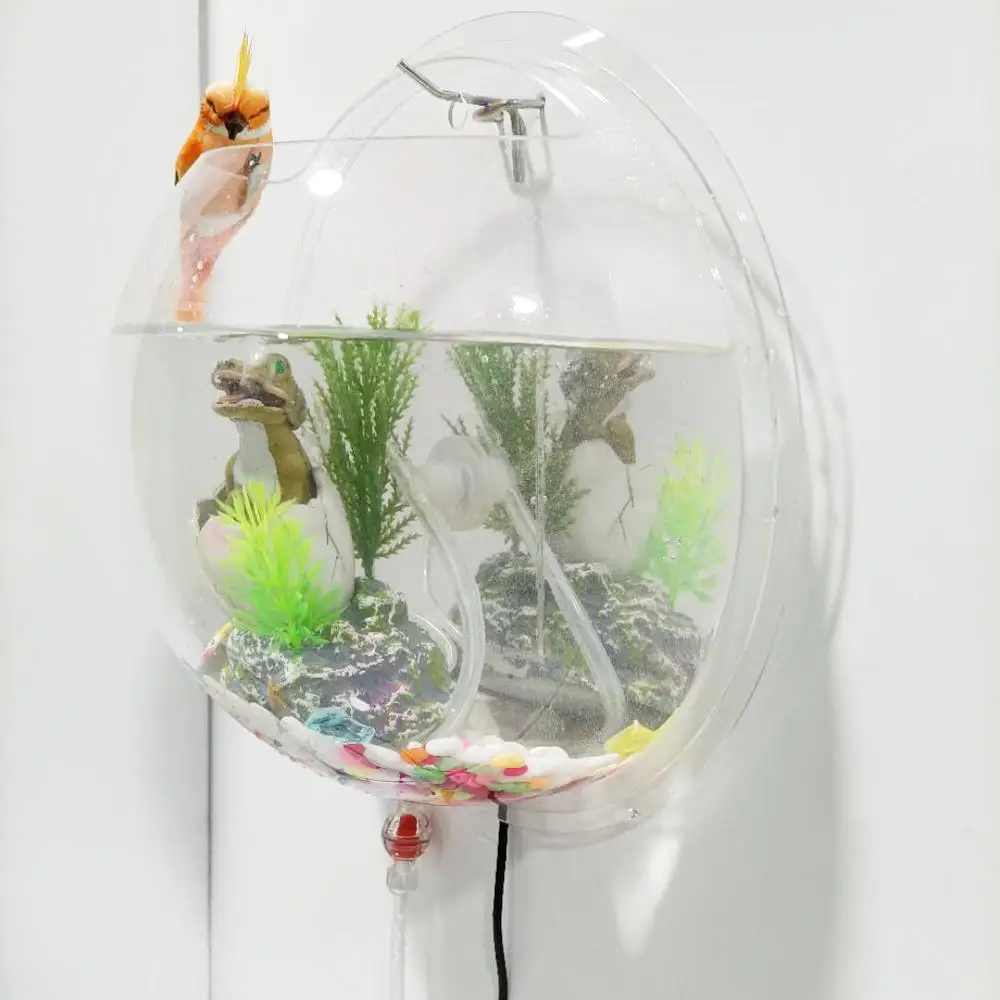 New Acrylic Fish Bowl Wall Mounted Aquarium Fish Tank With Oxygen Delivery Device And Lighting Device Pet Products Betta Fish Aquariums Tanks Aliexpress