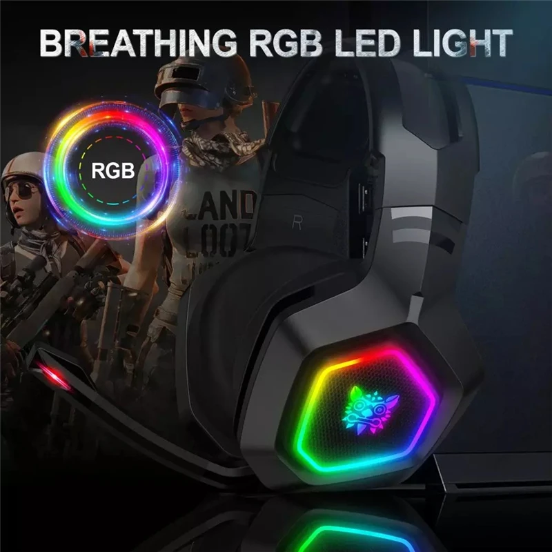 K10 K10 Pro wired Gaming Headset Stereo HIFI Music Headphones With Mic RGB Light 3 5MM AUX Gaming headphone for Desktop notebook