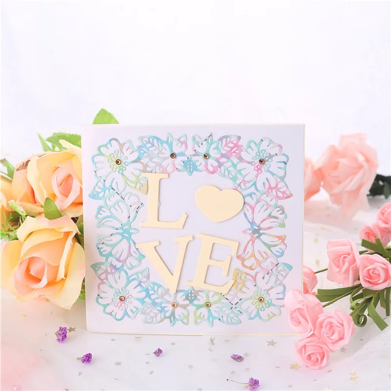 

DiyArts Flower Blossom Frame Metal Cutting Dies New Stencil for DIY Scrapbooking Decoration Embossing Handcraft Die Cut 2019