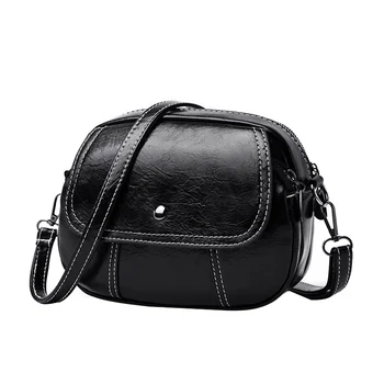 

Trend New Round Women bag Quality Imitation Leather Women Shoulder bag Crossbody bag Fashion Wild Retro Small Women's Handbag