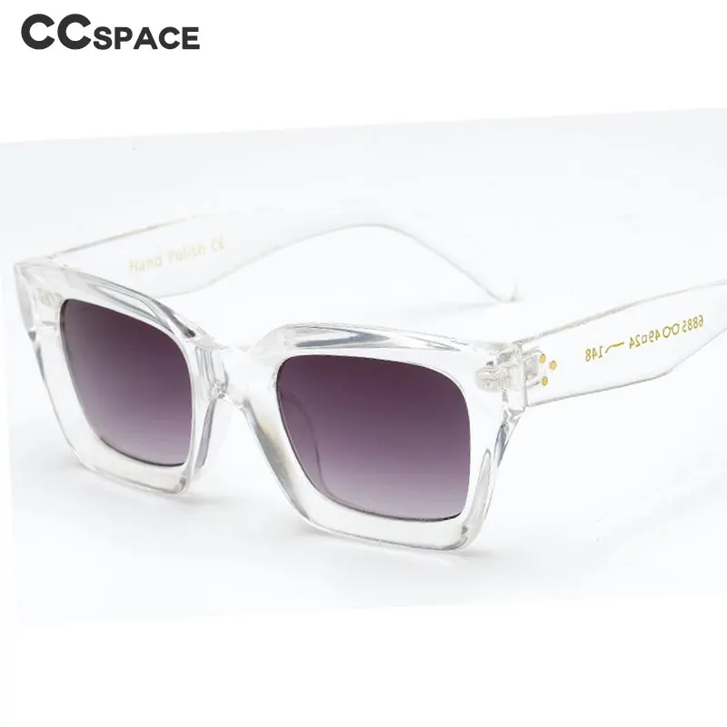 47105 квадратные оправы для очков для мужчин и женщин, модные Оптические солнцезащитные очки с заклепками - Цвет оправы: clear gray