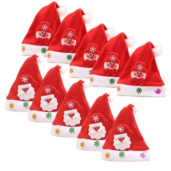 

(5 pcs) Christmas Hat Party For Adult Santa Snowman Hats Red Decoration New Year Decoration Kids Gift Holiday Party Supplies
