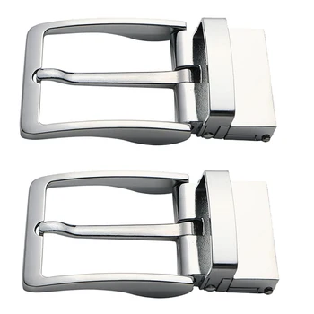 

2pcs Simple Rectangular Belt Buckle Polished Reversible Ratchet Belt Buckle Replacement Buckle Belt Accessories 40mm