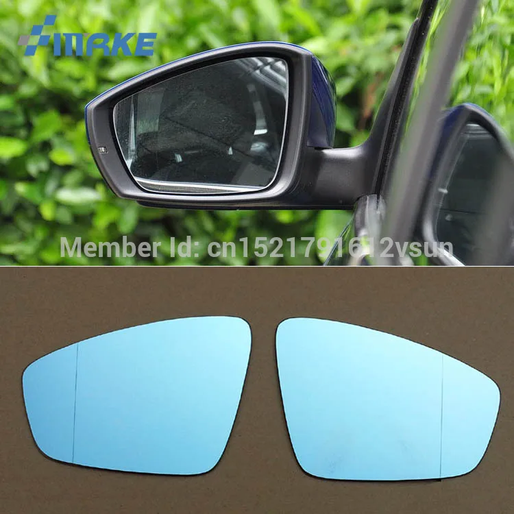 

smRKE 2Pcs For Volkswagen Lavida Rearview Mirror Blue Glasses Wide Angle Led Turn Signals light Power Heating