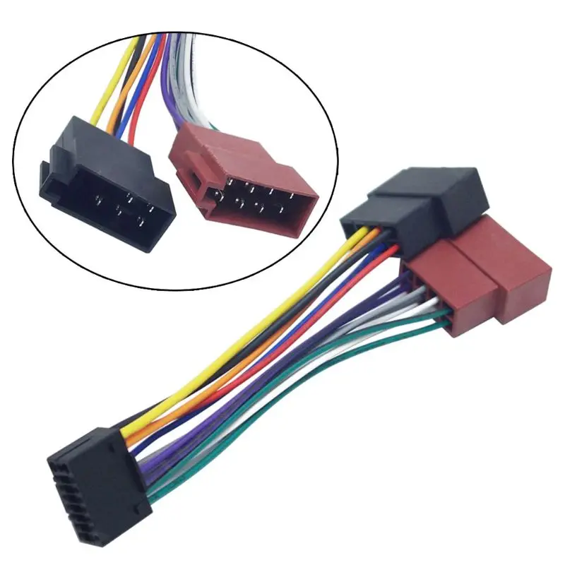 

Wire Harness Adaptor for Kenwood/JVC PI100 Car Stereo Radio ISO Standard Connector 16Pin Plug Cable Car Wire Adapter