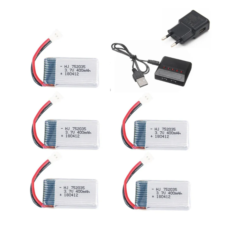 Аккумулятор Lipo 3 7 в 400 мАч для JJRC H31 H43hw X4 H107 KY101 E33C E33 U816A V252 H6C Запасной