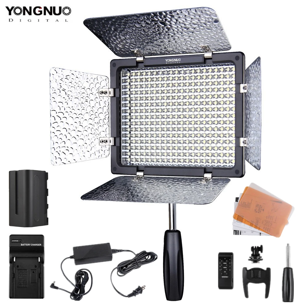 

YONGNUO YN300 III 5500K 300 LED Light On Camera Lighting for Wedding YN300III LED Panel Light with NP-F750 battery Charger