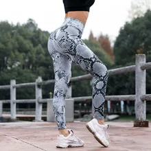 Леггинсы для фитнеса с принтом змеиной сетки кожаные леггинсы женские сексуальные брюки Высокая талия женские спортивные брюки#5