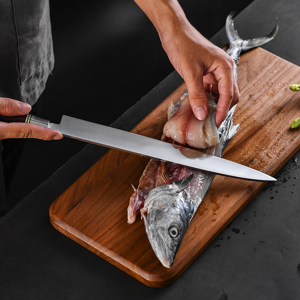 Hot Sale 12 inch Japanese Sushi Knife Chef Kitchen Sashimi Knives Germany 1.4116 Steel Salmon Yanagiba Fishing Knife Japan