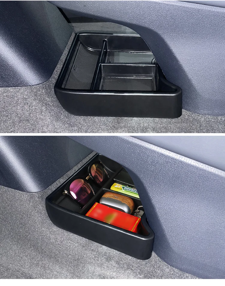 Smabee für VW Volkswagen ID.4 ID4 ID 4 Mittelkonsole Untere Aufbewahrungsbox Zentrale Ablage Organizer Auto-Innenausstattung Schwarz – Detail 5