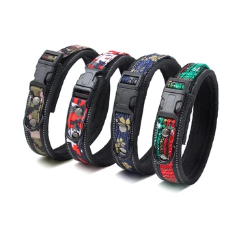 

1 pc Adjustable Reflective Pet Collar Print Dog Collar Soft Foam Padded Collar Safety Pet Products for labrador Dog Husky