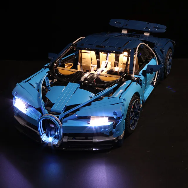 Блоки Decool Bugatti Chirons совместимые 20086 IegoSet Technic Voiture 42083 Строительные кирпичи развивающая игрушка подарок для ребенка - Цвет: ONLY LIGHT