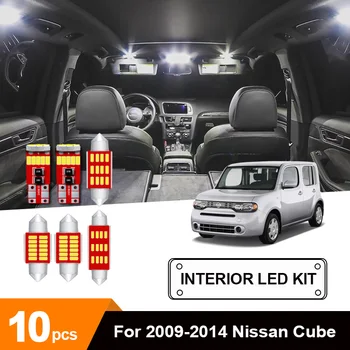 

10 x White Ice Blue Error Free Car LED License Plate Light Reading Ceiling Dome Cargo Bulb Package Kit For 2009-2014 Nissan Cube