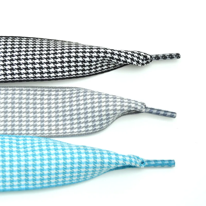 2.5 cm British Style Lattice Shoelaces Women Men Printing Sports Casual Basketball Shoes Laces shoe laces shoe accessories