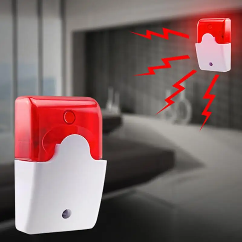 hot！Home Security Mini 108DB 12V Strobe Sirens Sound Alarm Red Indicator Light Wired Alarm Sirens abs housing mini wired strobe warning siren durable dc 12v sound alarm flashing light brand new and high quality practical