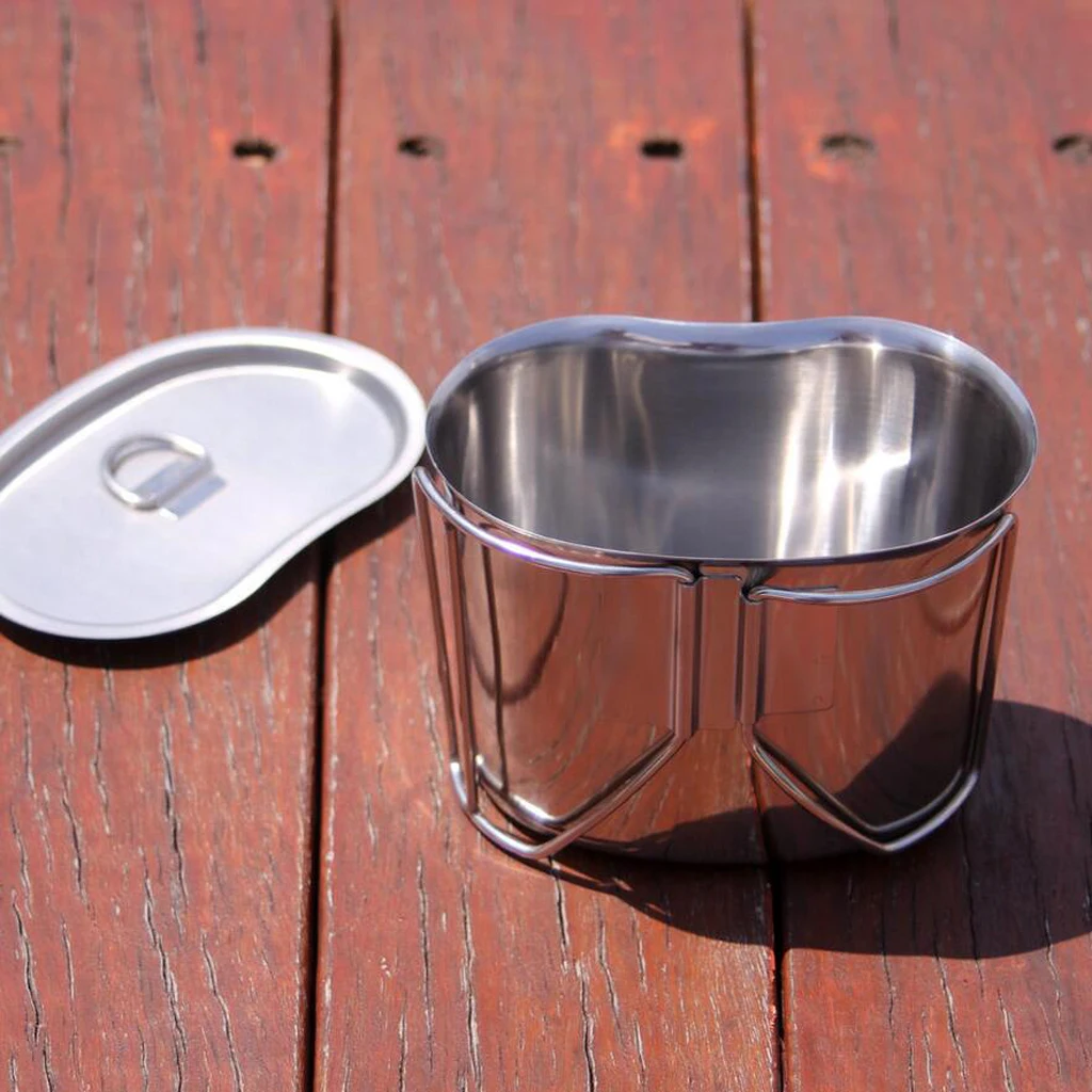 Stainless Steel Canteen Cup with Handle Camping Hiking Water Cup 3
