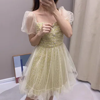 

rose fine temperament of flash white gauze dress party brought up chest off-the-shoulder lovely fluffy