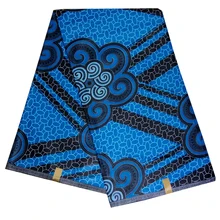 Синяя африканская ткань с принтами 6 ярдов/шт настоящий воск для свадебного платья африканские из Анкары и Нигерии воск