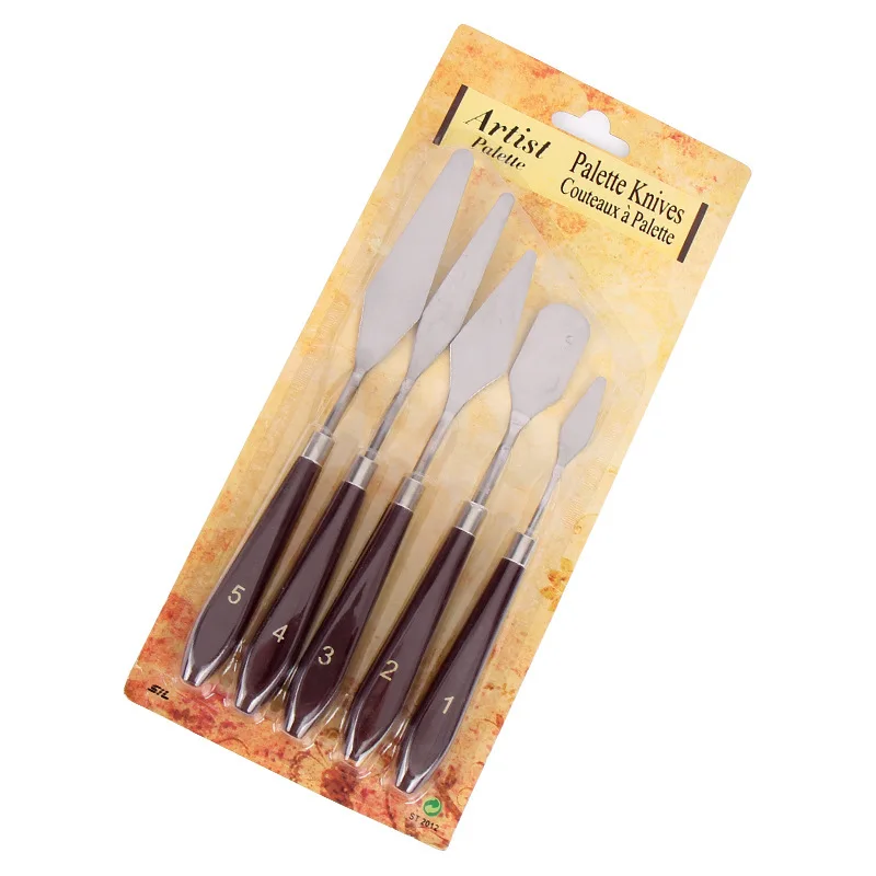 5pcs Mixed Palette Oil Painting Knife Set Stainless Steel Scraper Spatula Artist Painting for Artist Canvas Drawing hampton 5pcs set stainless palette knife steel oil knives crafts spatula set for artist oil painting mixed scraper art supplies