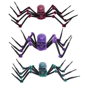 

Halloween Electric Spider Toy Simulation Luminous Spider Toy With Music Prank Prop Green / Purple / Red Spider