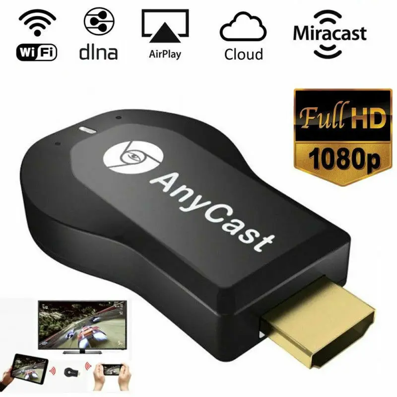 Для AnyCast M4 Plus беспроводной WiFi донгл приемник 1080P Дисплей HDMI медиа видео стример без переключателя ТВ-палка DLNA Airplay