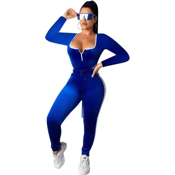 

Winter 2 Piece Set Women Tracksuit Velvet Long Sleeve Bodysuit Top and Pants Sweat Suits Fitness Two Piece Matching Set Outfits