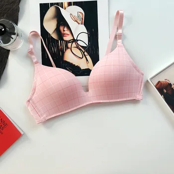 

Sexy thin Cup push up Bras For Women Lingerie Seamless Wire Free bra Gather Adjustable straps plus size sexy bra