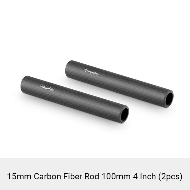 SmallRig 15mm Carbon Fiber Rod 18 Inches Long for Dslr Camera Rig Camera 15mm Rail Support System  - 0871 (2pcs Pack) 100mm 4 Inch