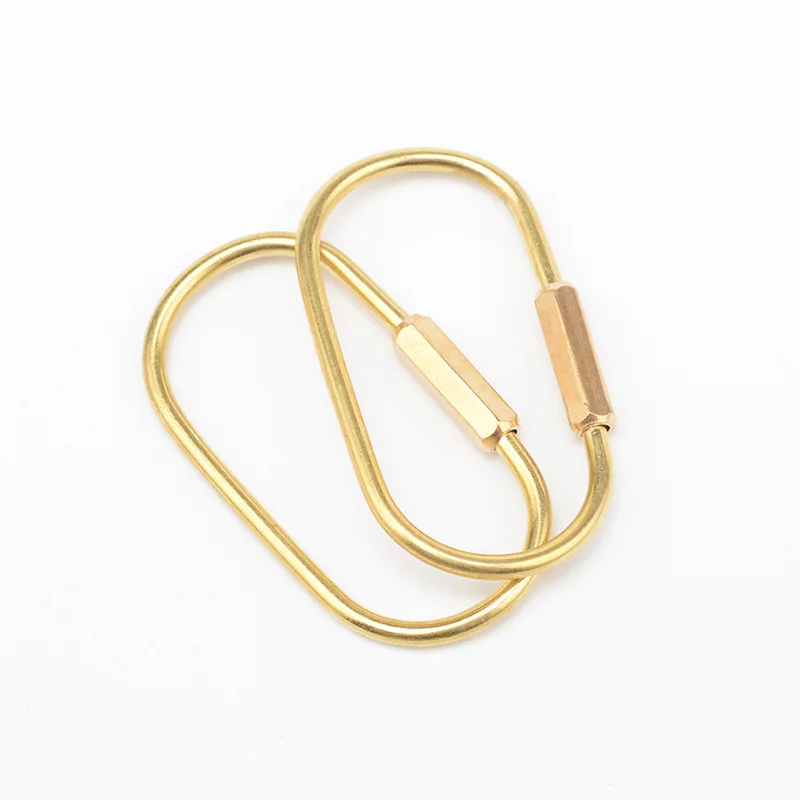 Creative Gift Brass Car Key Chain Holder Charms Men Women Accessories Unisex Handmade Copper Key Rings Gold Sports EDC Gadget