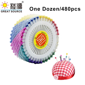 

3.5cm Metal Pin Colorful Bead Head Fix Pin Decoration Pins 40pcs Per Group (12 Groups/Pack