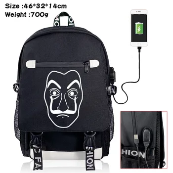 

La Casa De Papel Money Heist House of Paper Backpack Outdoor Travel Bag Laptop Backpack School Bags Shoulder Bags