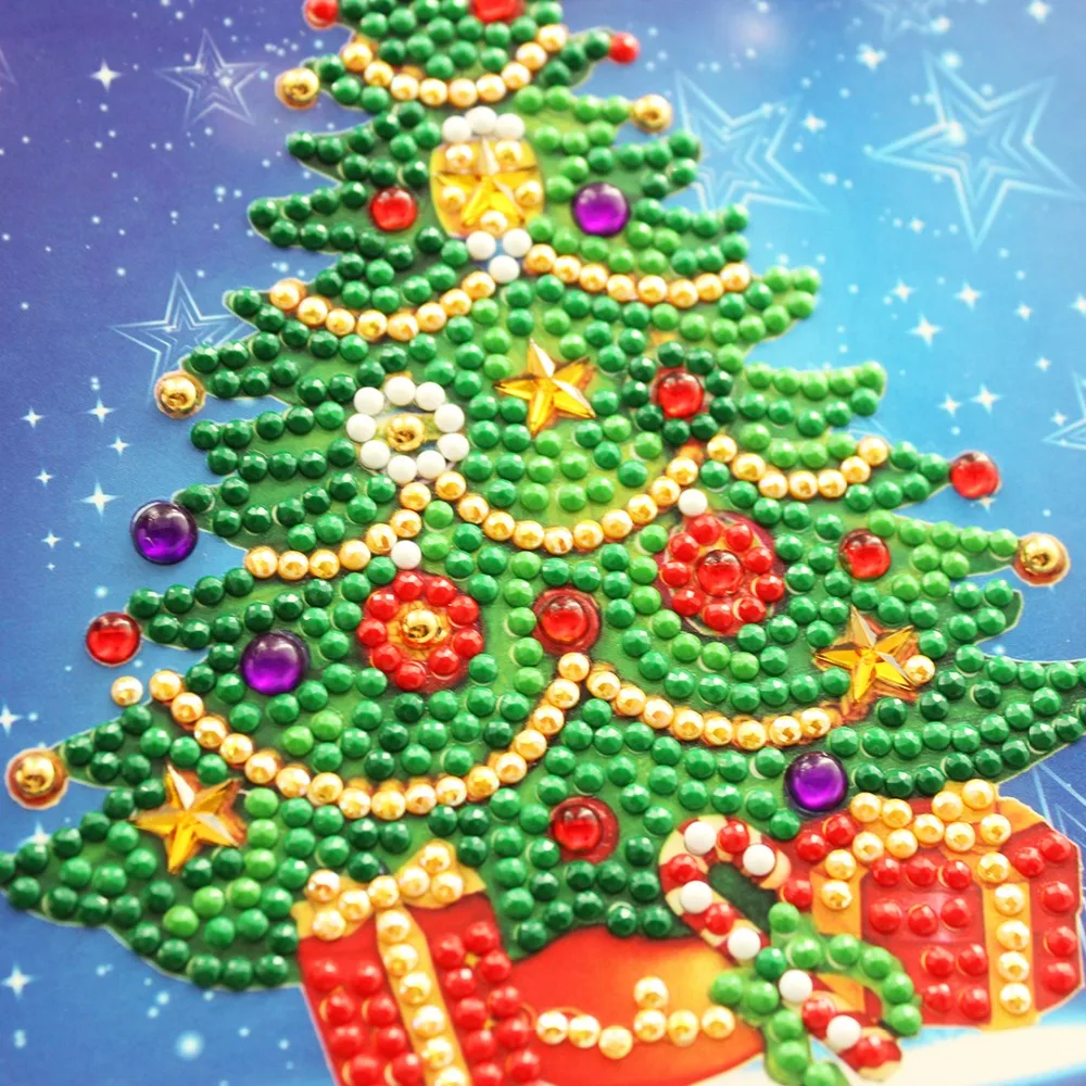 Goedkoop Diy 5d Diamant Schilderen Kaart Mozaïek Kerst Wenskaarten Penguin Kerstman Puppy Hond Elanden Gift Voor Ouders Vriend Kids
