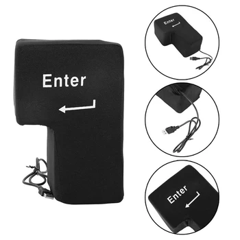 

Computer USB Big Enter Key Desktop Nap Pillow Office Decompression Pillow Stress Relief Relaxing Toy Enter Button Vent Tool Gift