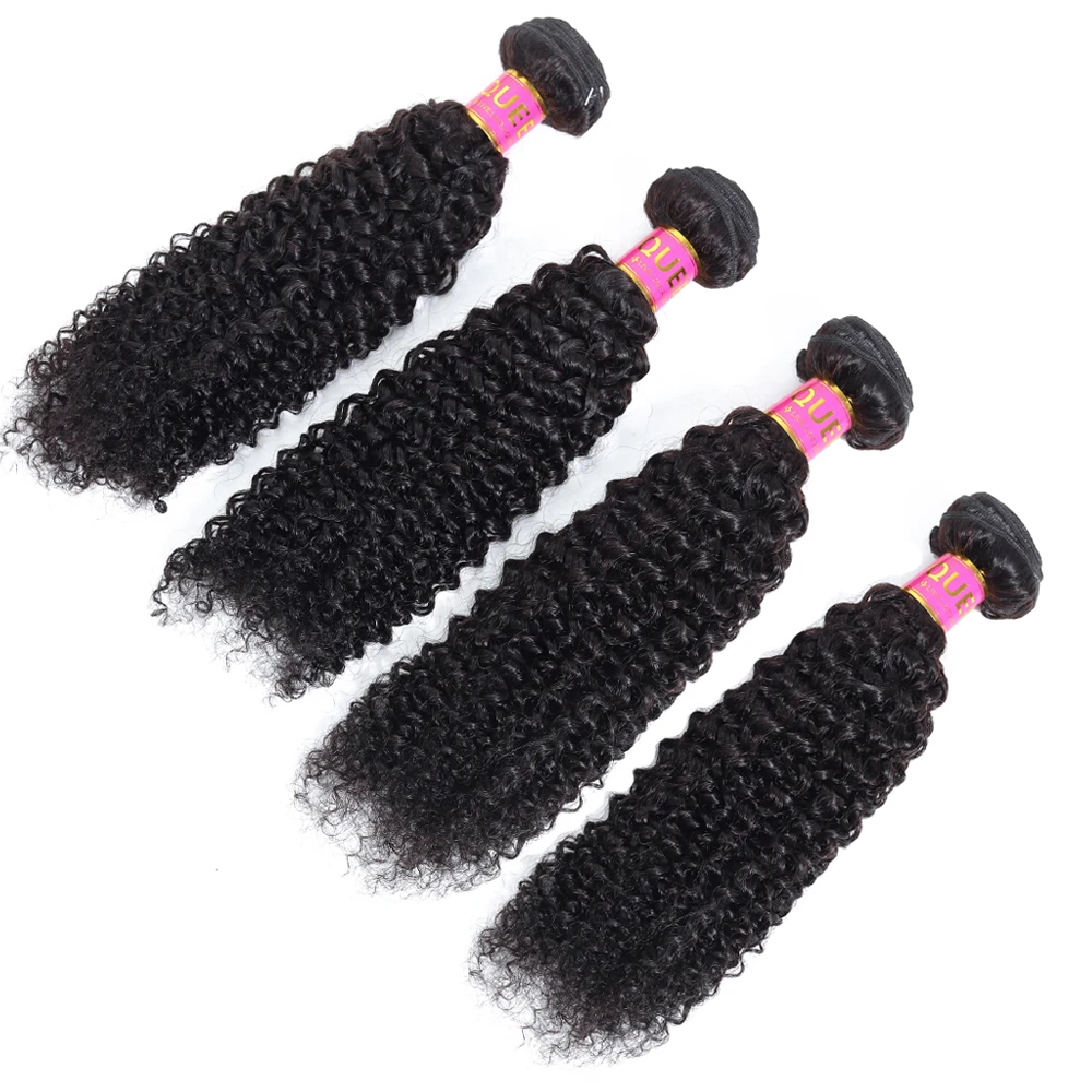 Продукты Королевы Бразильские кудрявые вьющиеся волосы пучки 100% волнистые Remy 4