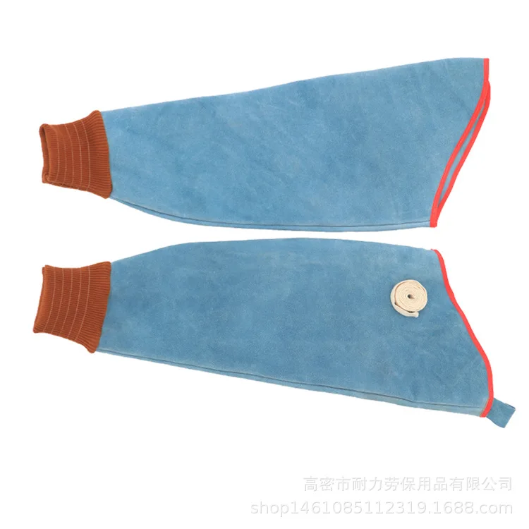 

Currently Available Wholesale Heat Resistant Insulated Cowhide Electric Welding Sleeves Cowhide Wear-Resistant Elastic Cuff Prot