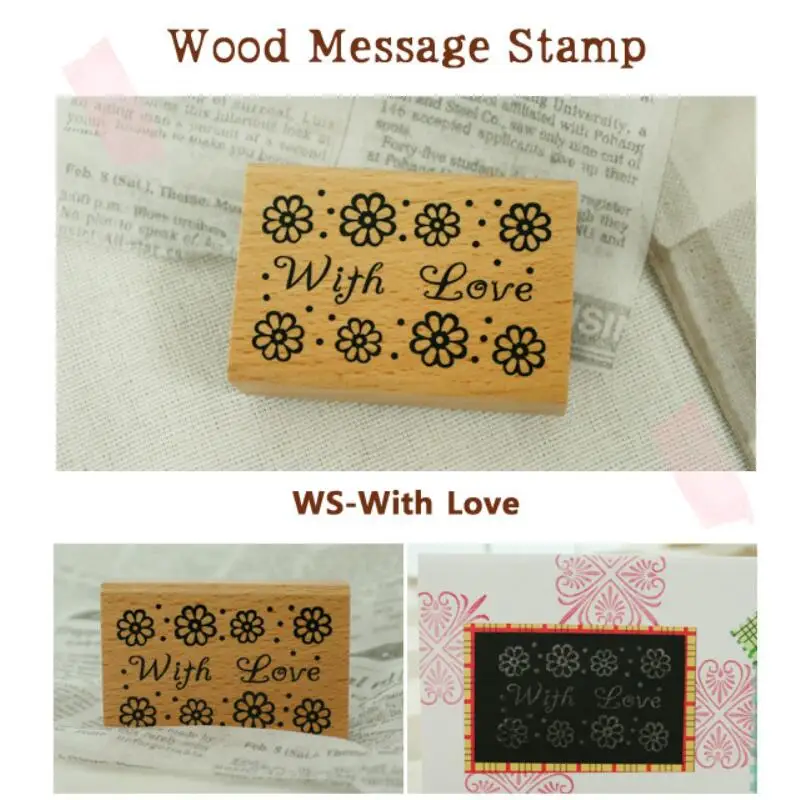 1pc/lot New Blessing Word Message Stamp DIY Work gift big Thank you wooden Stamps for Decoration 5designs choose | Дом и сад