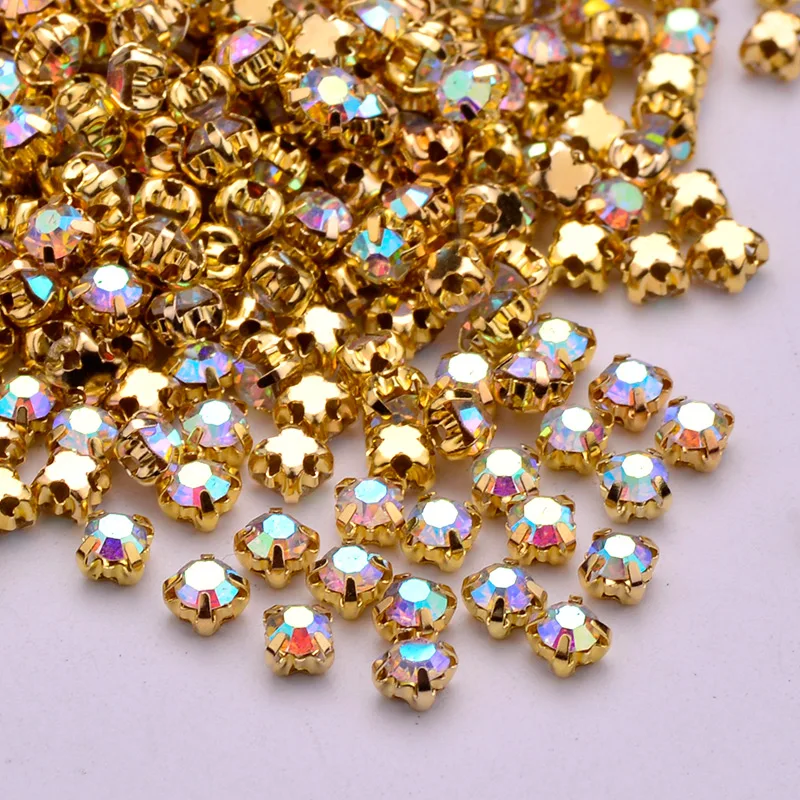 JUNAO-ss12-ss16-ss18-ss25-Clear-Crystals-Sewing-Glass-Rhinestones-Flatback-Gold-Claw-Crystal-Strass-Sew (1)