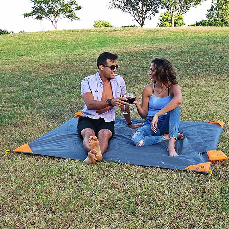 Multifunction Pocket Picnic Mat Waterproof Anti-Sand Beach Mat magic Blanket Outdoor Camping Picnic Tent Folding Cover Bedding