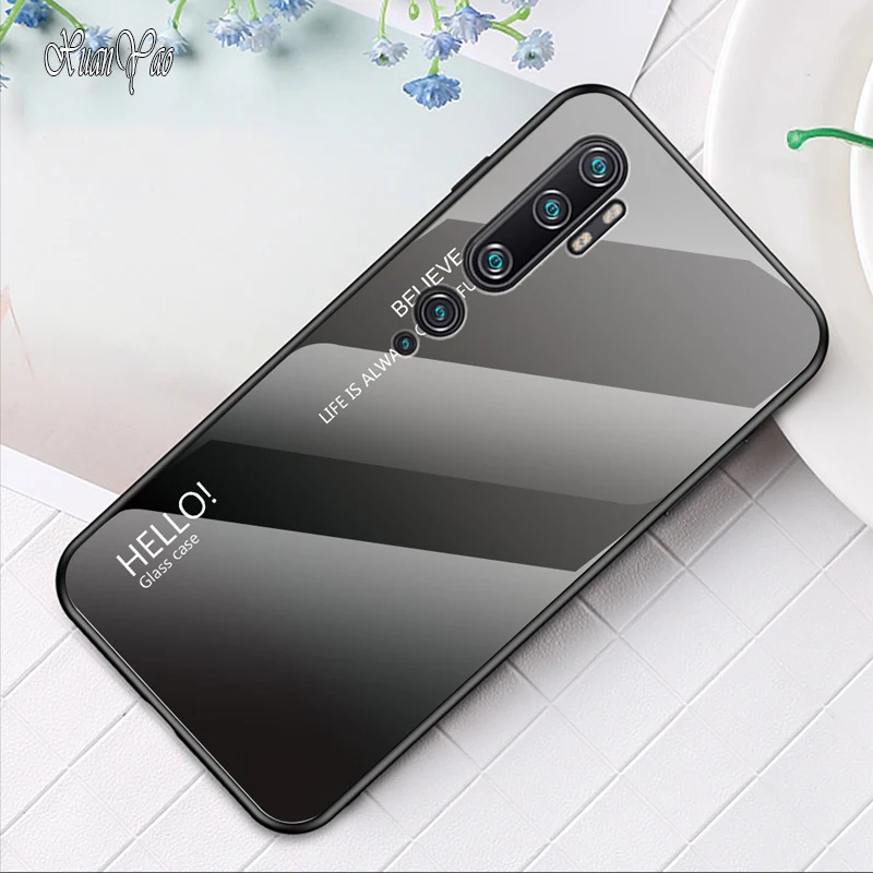 XUANYAO чехол для Xiaomi Mi Note 10 стеклянная задняя крышка Pro Чехол Силиконовый мягкий Xiomi |