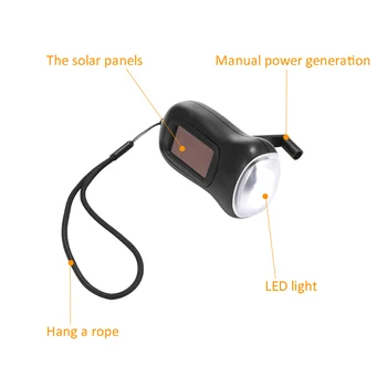 

Multi Powerful 3 LED Flashlight Solar Energy Hand Power Generation Lanternas Led For Portable Camping Supplies Energy Torches