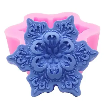 

3D Christmas Snowflake Silicone Soap Molds Soap Making Tools for DIY Fondant Cake Craft Candle Wax-Resin Handmade Silicone forms