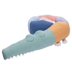 Corralito de cocodrilo de algodón para niños, cama de bebé, cojín de parachoques, riel de parachoques, valla de cuna infantil, cojín suave, barrera de cama para habitación de niños