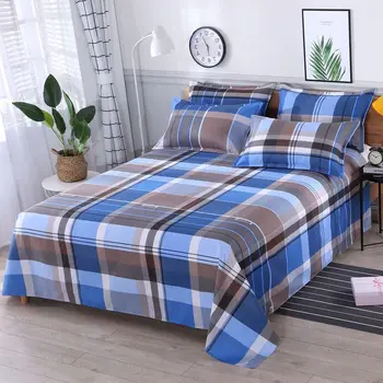 

Hot Sale 1pcs Bed sheets+ 2pcs Pillow covers Bed Sheet 100% Cotton Mattress Protector Cover Flat Sheet Soft bed Sheet 2020