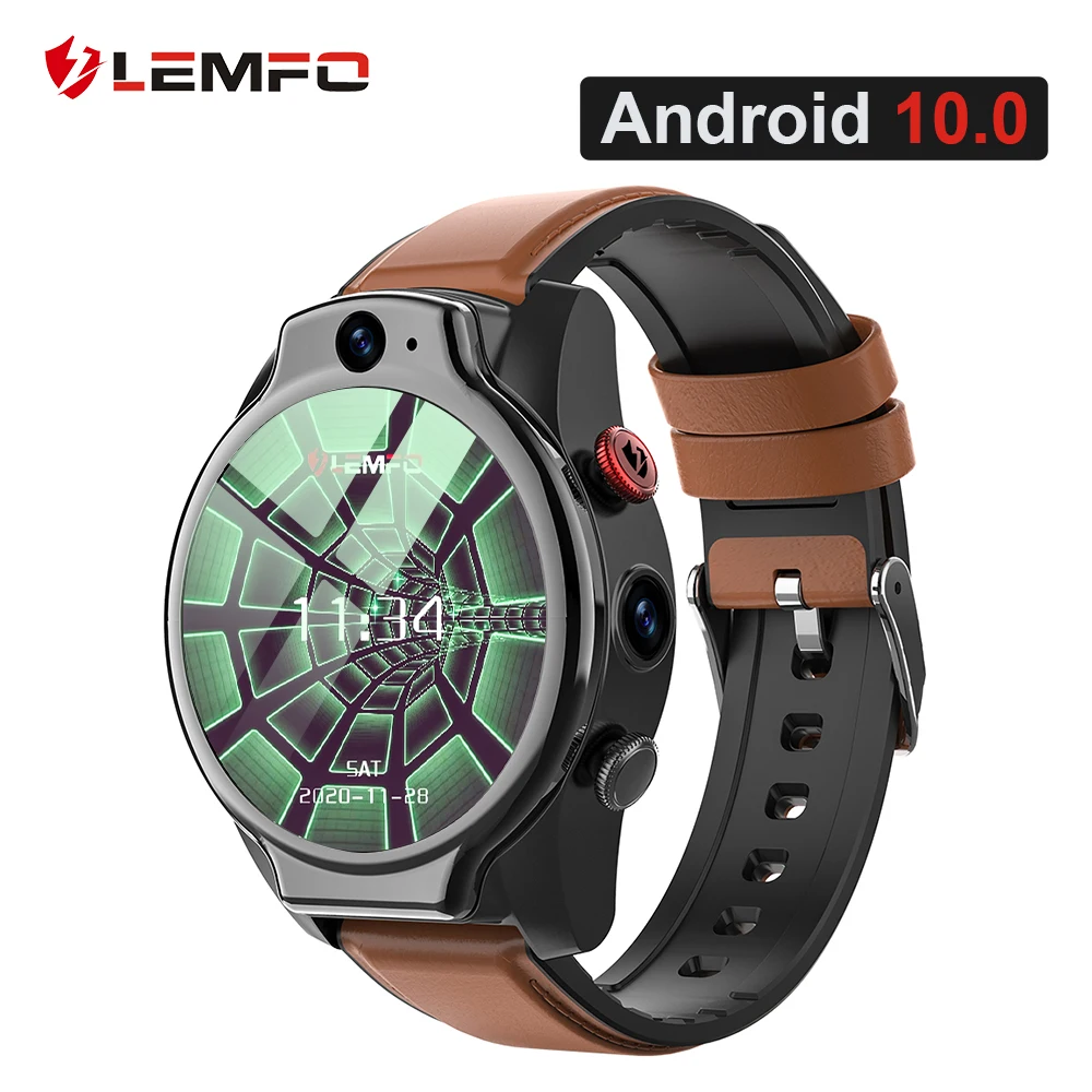 Lemfo Lem14 Smart Watch 4g 5atm Waterproof Android 10 Helio P22 Chip 4g  64gb Lte 4g Sim 1100mah Face Id 2021 Dual Camera For Men - Smart Watches -  AliExpress