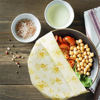 

Reusable Beeswax Food Wrap Eco-friendly Nontoxic Bees Wax Food Storage Wrappers Sustainable Wrapping Paper