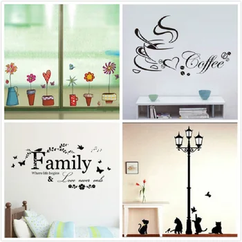 

Letter/flower Pattern Wall Sticker for Kids Room Decoration Decor Bedroom Wall Decal Window Wall Art Poster Wallpaper 7 Styles