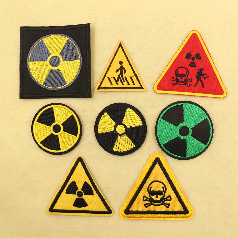 Radioactive Iron On Patch Sew on transfer Radioactive Warning iron on patch 