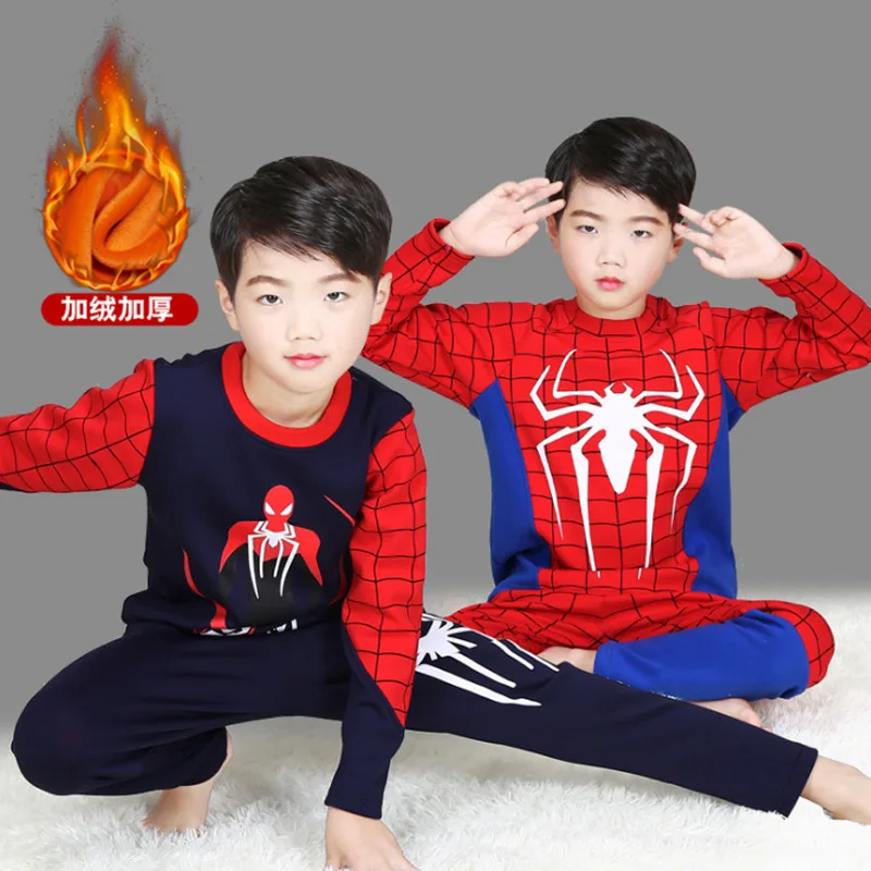 

Autumn And Winter Velvet Boy Spiderman Clothes Sets Cosplay Roupa Homem Aranha Costume Kids Clothing Set Children Outfits Menino