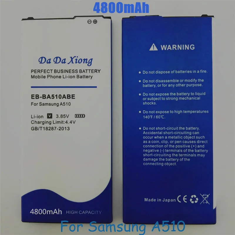 Аккумулятор большой емкости 4800 мАч для Samsung Galaxy 2016 Edition A510 EB-BA510ABE A5100 A5 A51 |